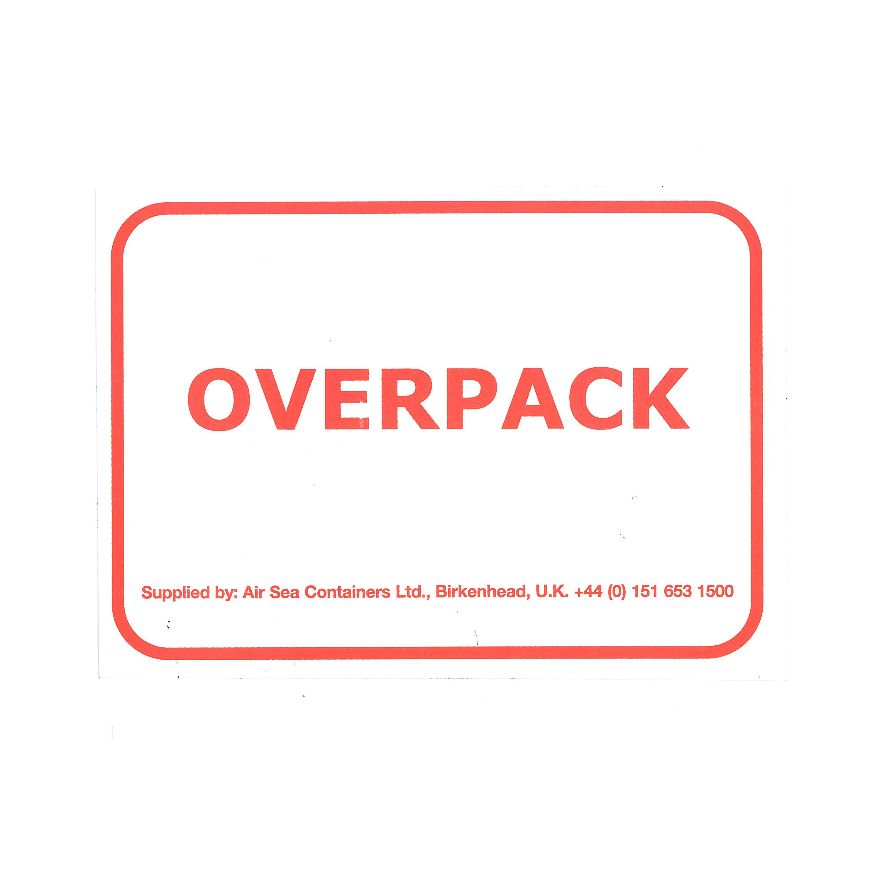 Overpack Label | Air Sea Containers (US)